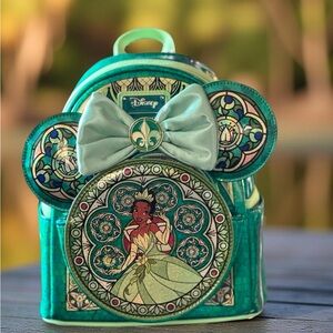 Loungefly Disney Princess Stained Glass Collection: Tiana Mini-Backpack + Ears